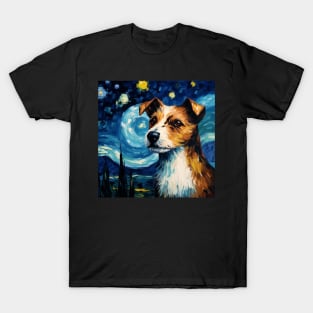 Jack Russell terrier painted in Vincent Van Gogh style T-Shirt